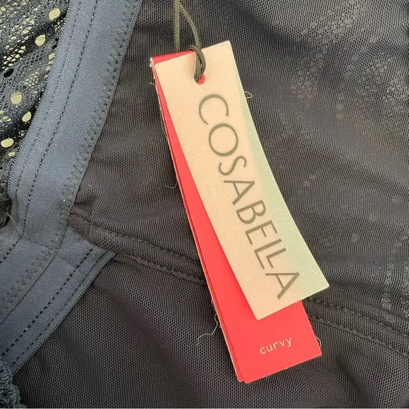Cosabella Ceylon Modal Babydoll Ceysw2601 Nocturnal Blue Size XL Slip Dress Lace