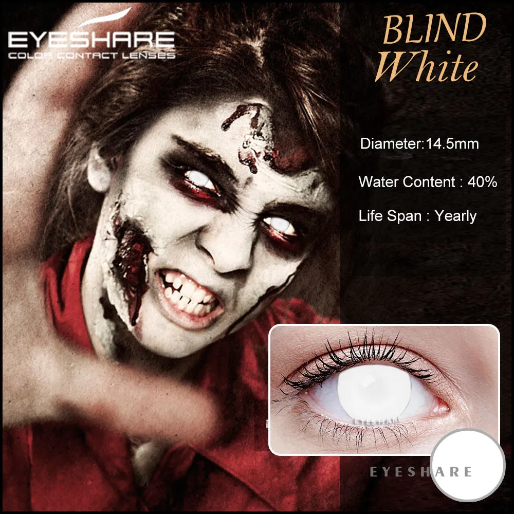Cosplay Blind White 14.5mm 1 Pair | 1 Year