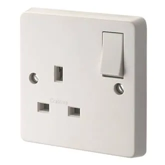 Crabtree White 1 Gang Single Pole Switch Socket 13A