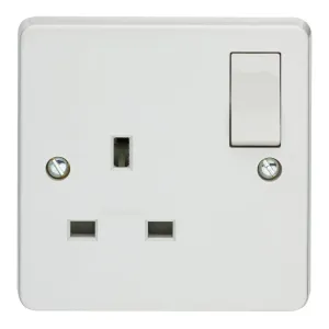 Crabtree White 1 Gang Single Pole Switch Socket 13A