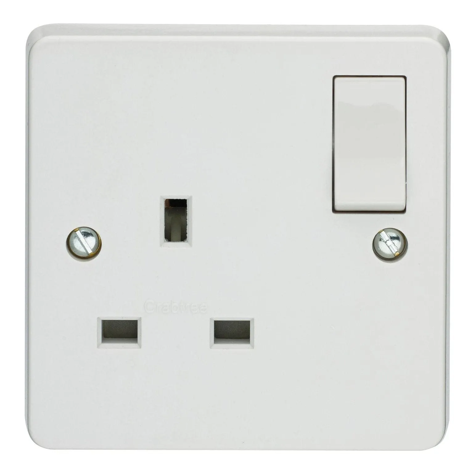 Crabtree White 1 Gang Single Pole Switch Socket 13A