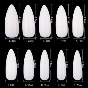 Cre8tion Nail Tips - #05 Long Almond - Natural / Divider Box of 500 Pieces