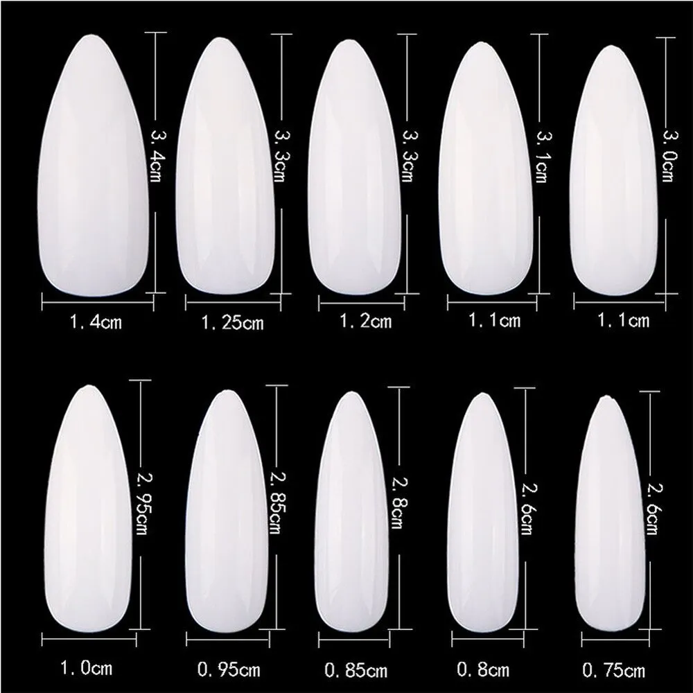 Cre8tion Nail Tips - #05 Long Almond - Natural / Divider Box of 500 Pieces