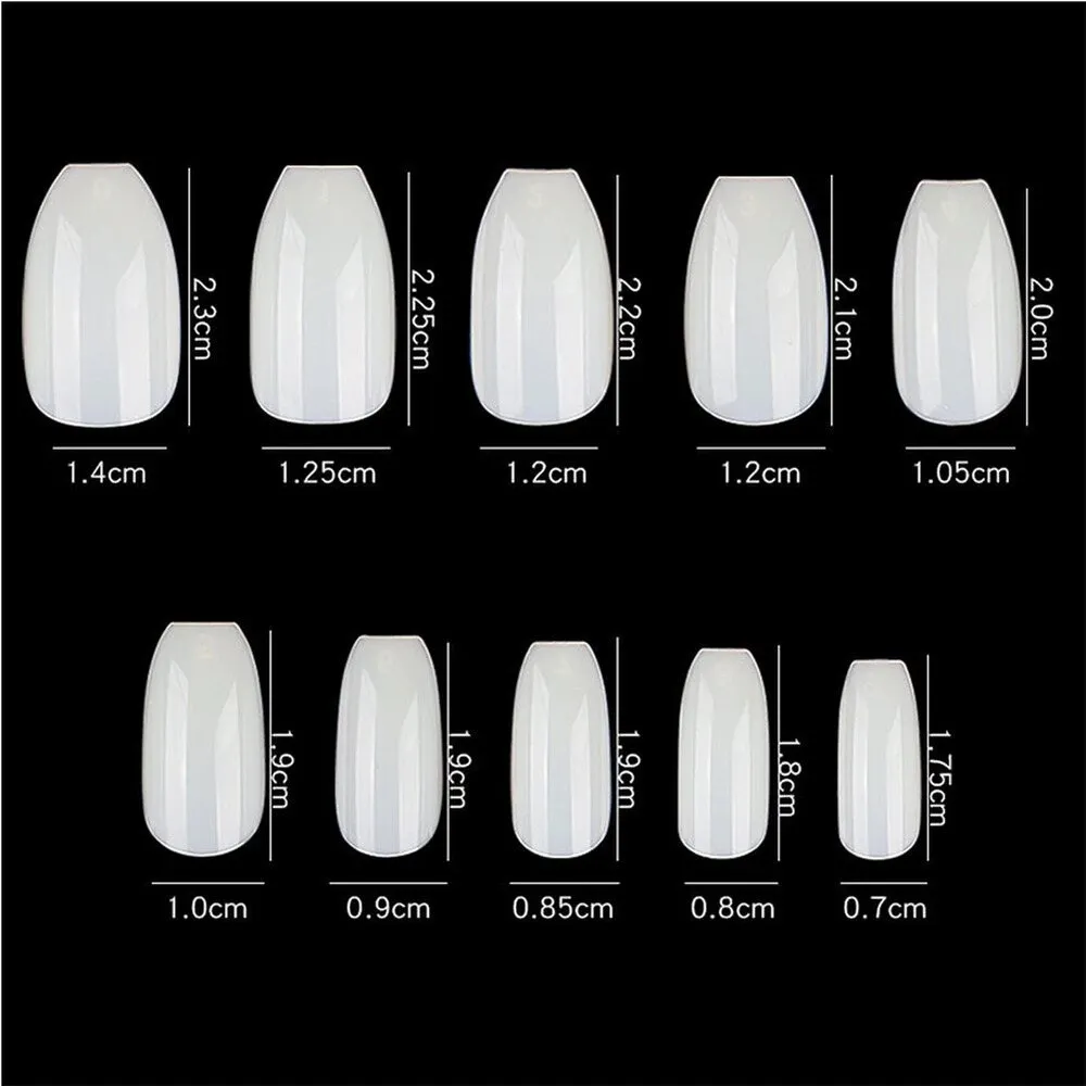 Cre8tion Nail Tips - #08 Long Almond - Natural / Divider Box of 500 Pieces