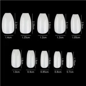 Cre8tion Nail Tips - #08 Long Almond - Natural / Divider Box of 500 Pieces