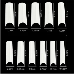 Cre8tion Nail Tips - #11 Long Straight - Natural / Divider Box of 550 Pieces