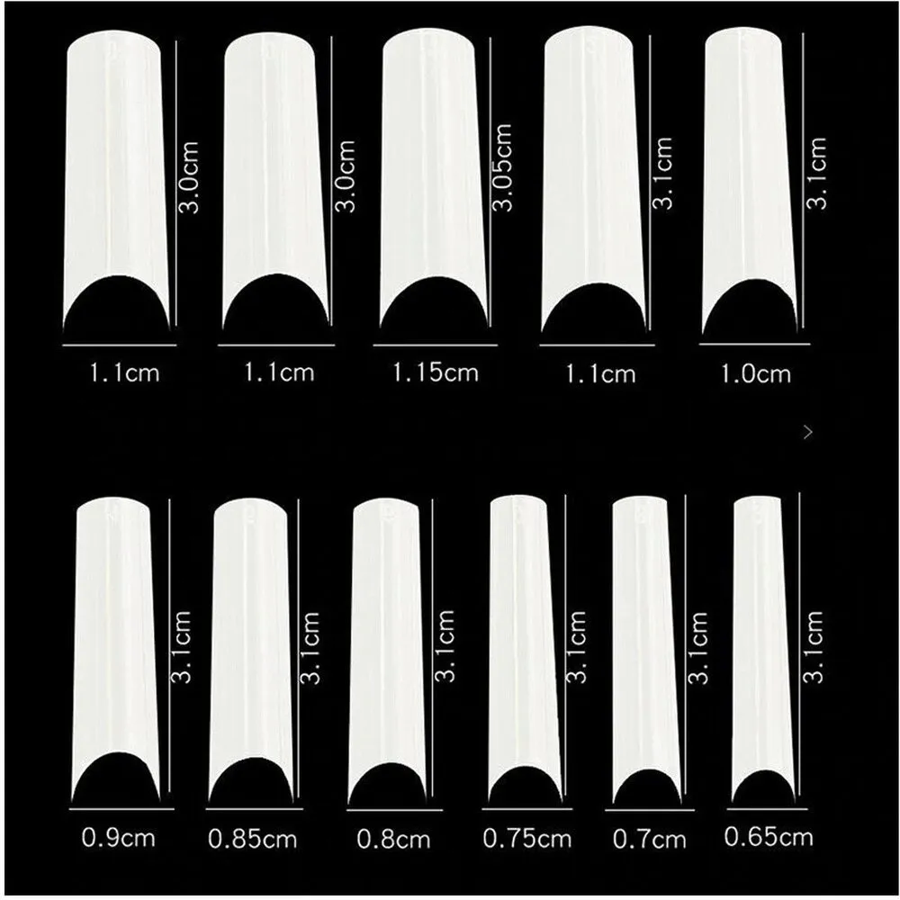 Cre8tion Nail Tips - #11 Long Straight - Natural / Divider Box of 550 Pieces