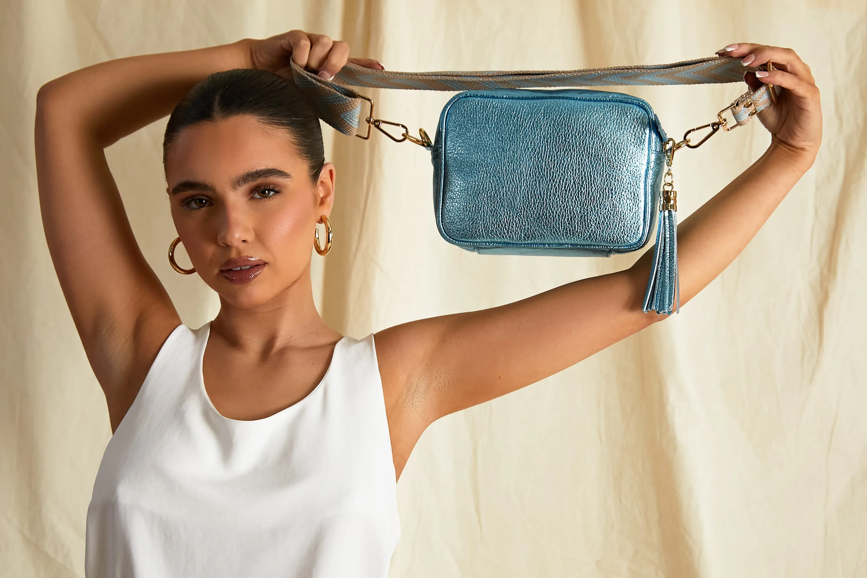 Crossbody Azure (Sky Blue Chevron Strap)