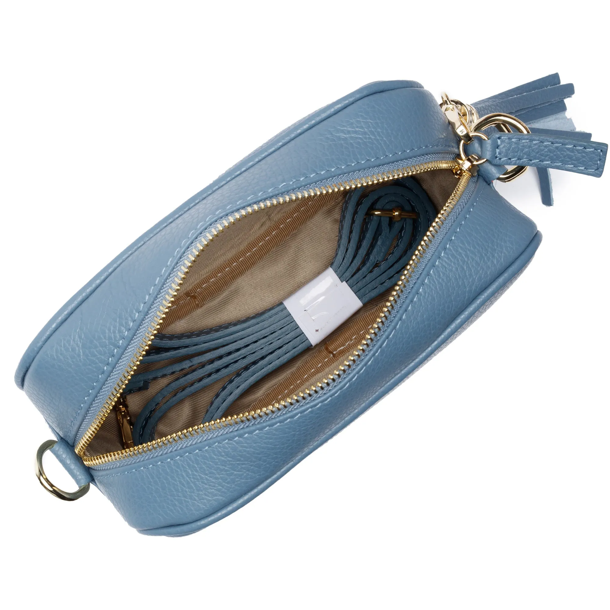 Crossbody Light Blue (Red Hearts Strap)