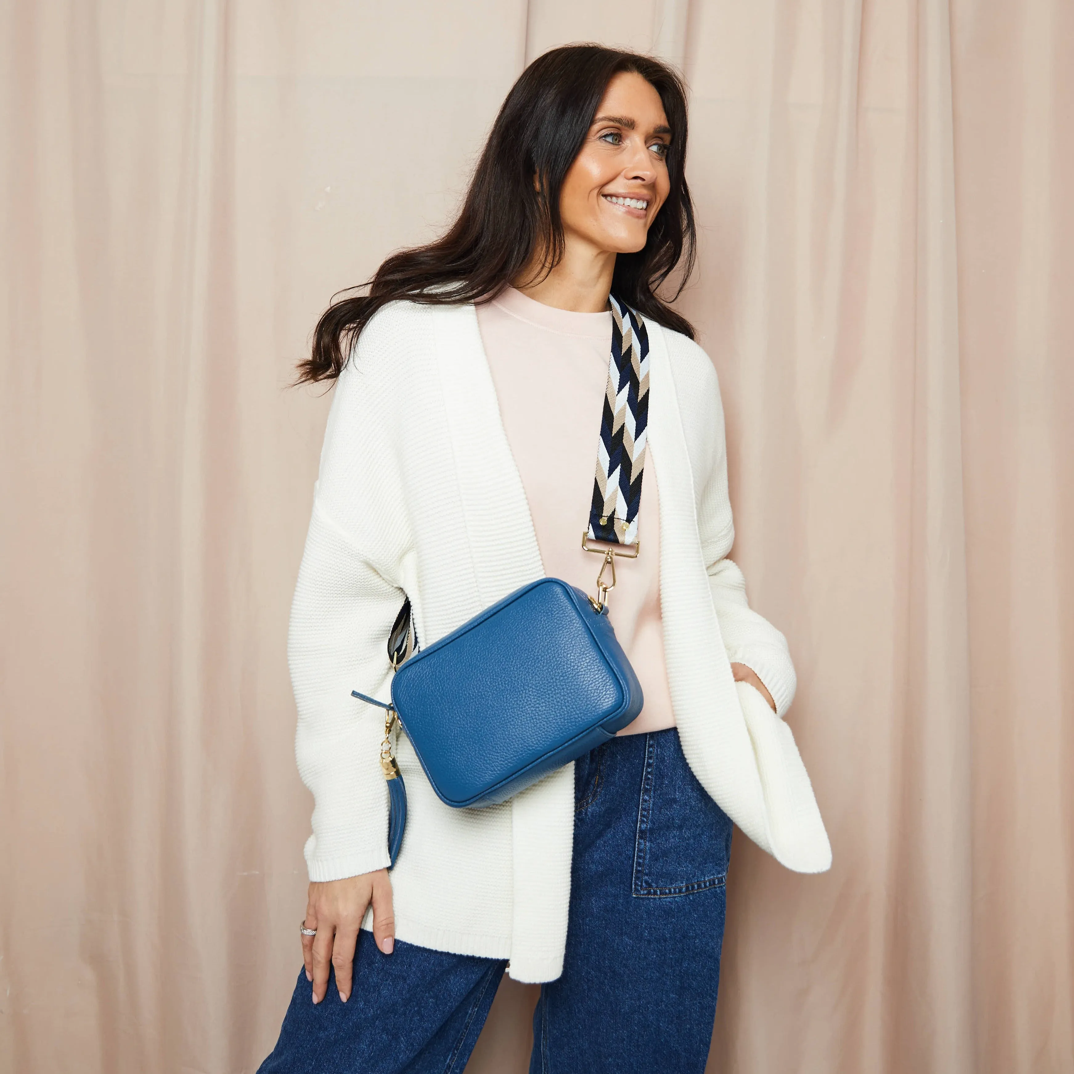 Crossbody Tassel Denim Blue