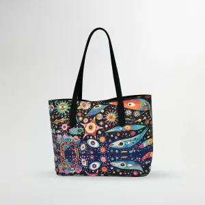 Deep Dwellers Leather Vegan Tote Bag