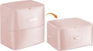 DIMJ Ultra Space Saver Bags - Self Compression Storage Bags with Zips- 52x42x60cm, 1 Pack(Pink)- new but scruffy packaging