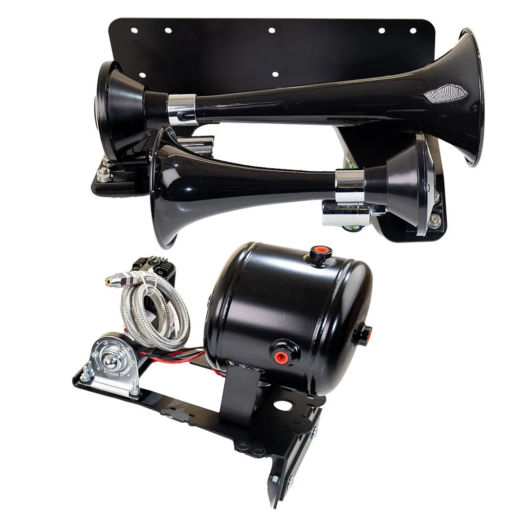 DIRECT FIT TRAIN HORN AND ONBOARD AIR SYSTEMS FOR 2019-2020 GMC SIERRA & CHEVROLET SILVERADO 1500 - Lil’ Bad Ass - Model 220 Train Horn and Onboard Air System - SOD