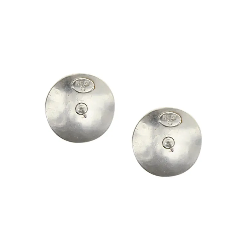 Disc with Spiral Patterned Bead Post or Clip Earring