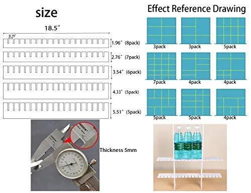 Drawer Organizers DIY Grid Dividers Wood-Plastic for Closet Underwear Ties Socks Kitchen Bureau Dresser Charging Line White (8Pack)