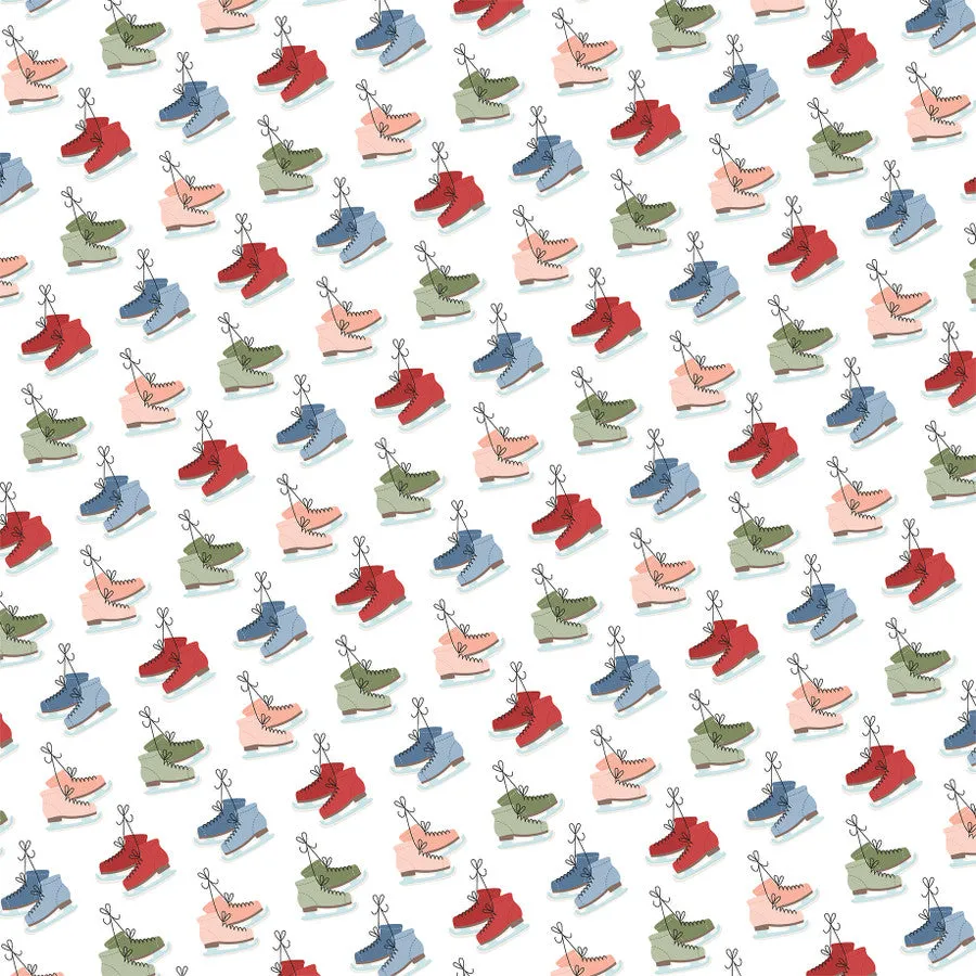 Echo Park - Chilling With My Snowmies - Snow Fun Skates 12x12 Patterned Paper