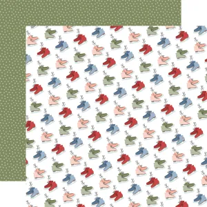 Echo Park - Chilling With My Snowmies - Snow Fun Skates 12x12 Patterned Paper