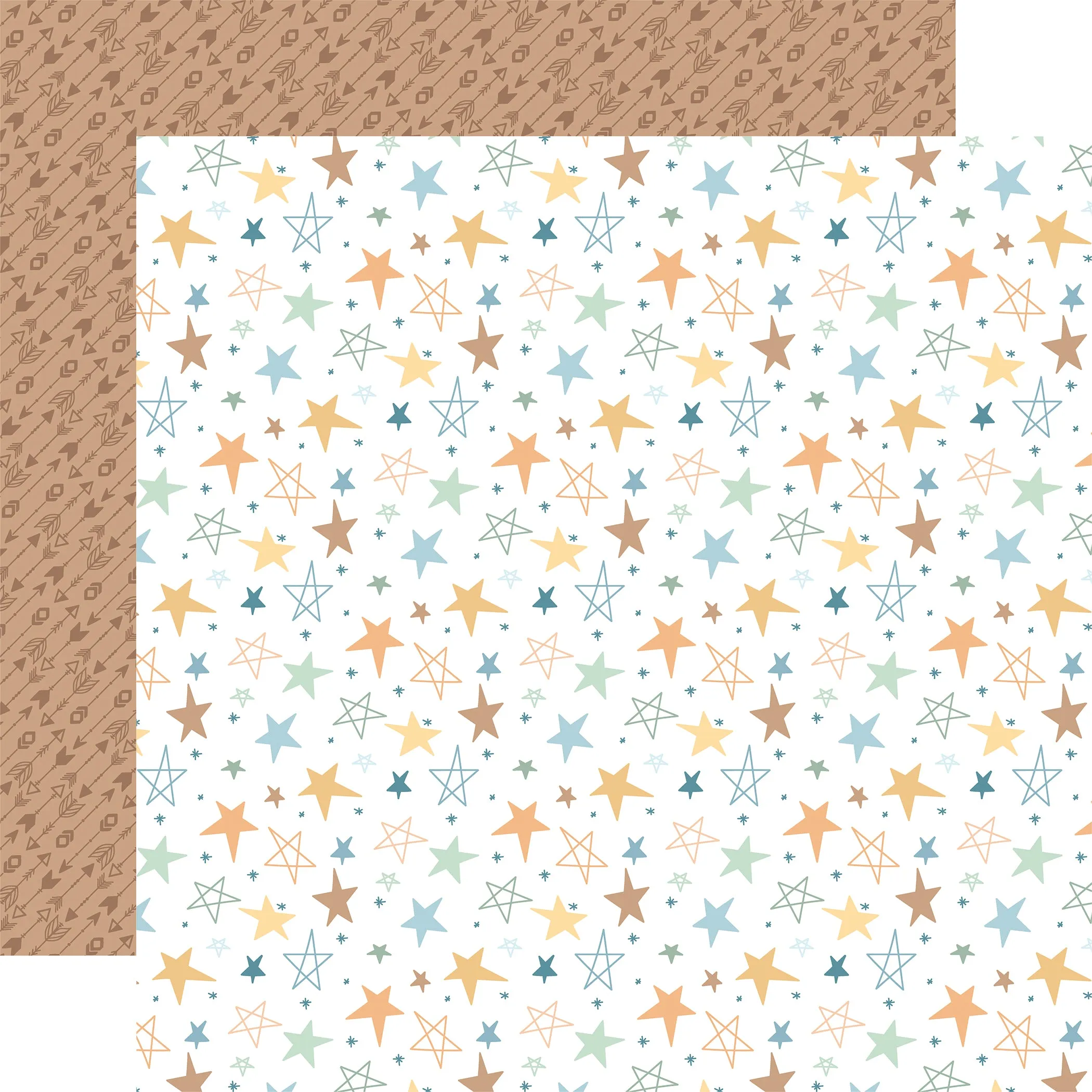 Echo Park - Our Baby Boy - 12x12 Single Sheet / Shining Stars