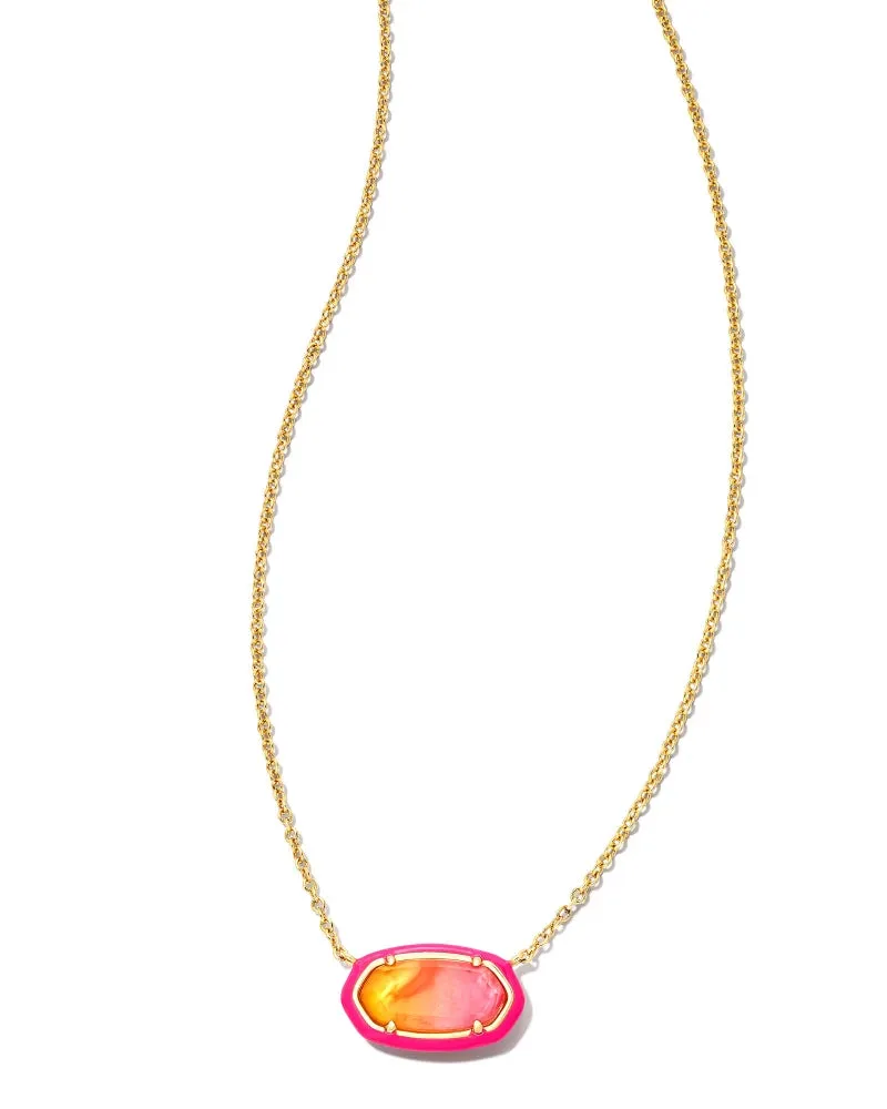 Elisa Enamel Framed Short Pendant Necklace