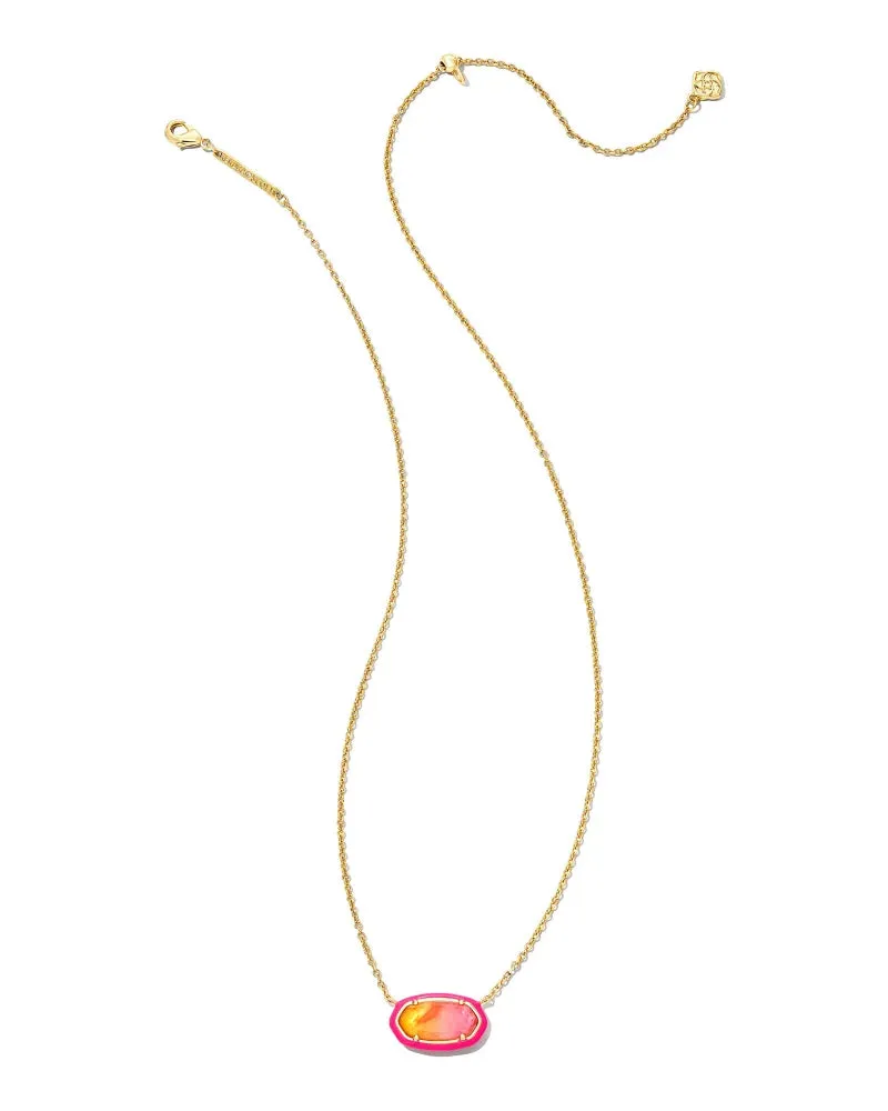 Elisa Enamel Framed Short Pendant Necklace