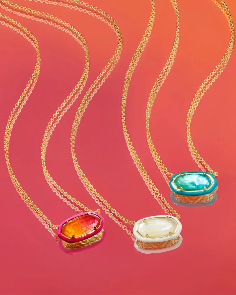 Elisa Enamel Framed Short Pendant Necklace