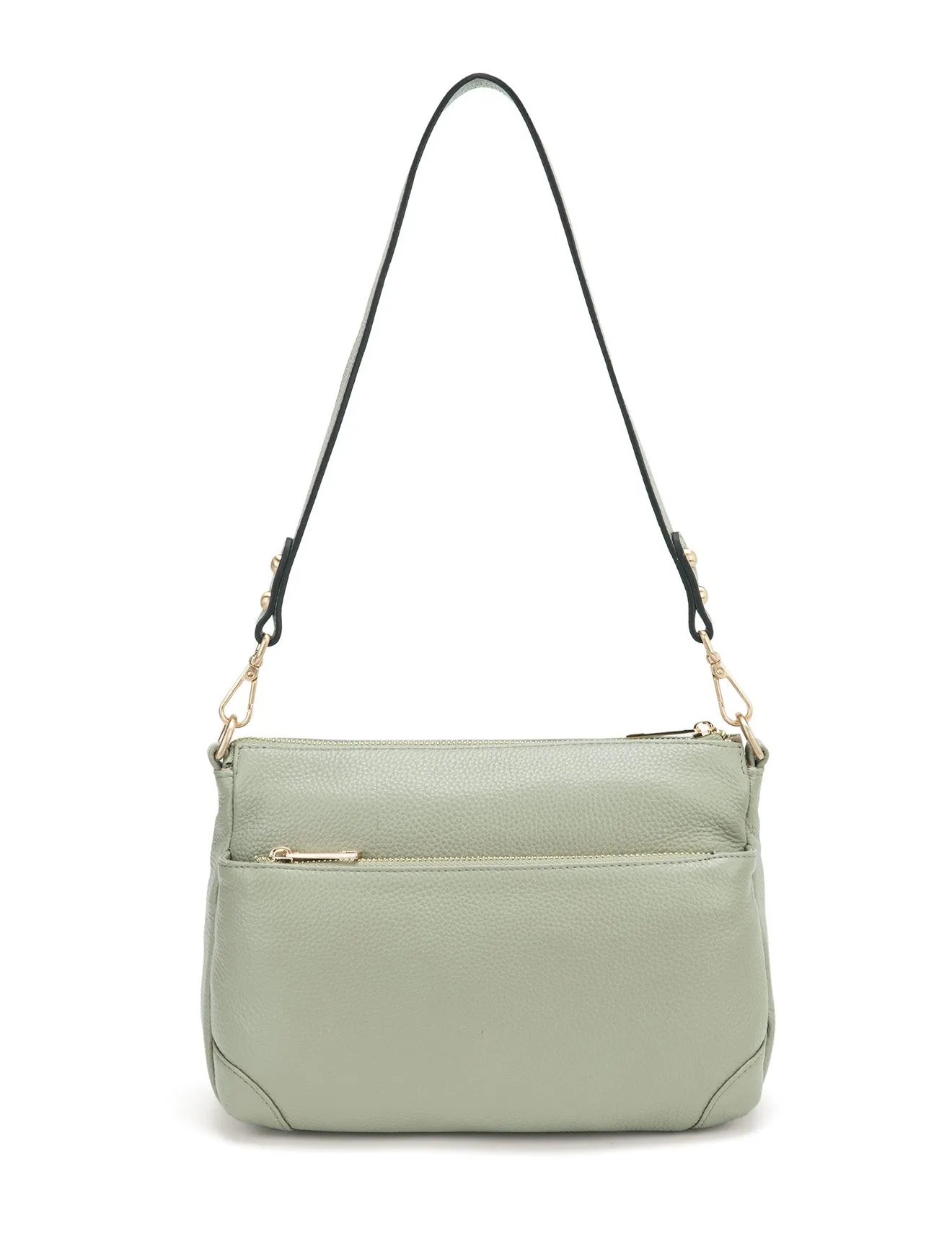 FAITH LEATHER CROSS BODY BAG- E1-0749-D-SAGE- SALE