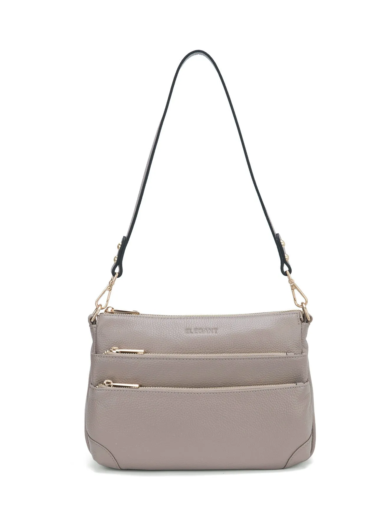 FAITH LEATHER CROSS BODY BAG- E1-0749-MOCHA
