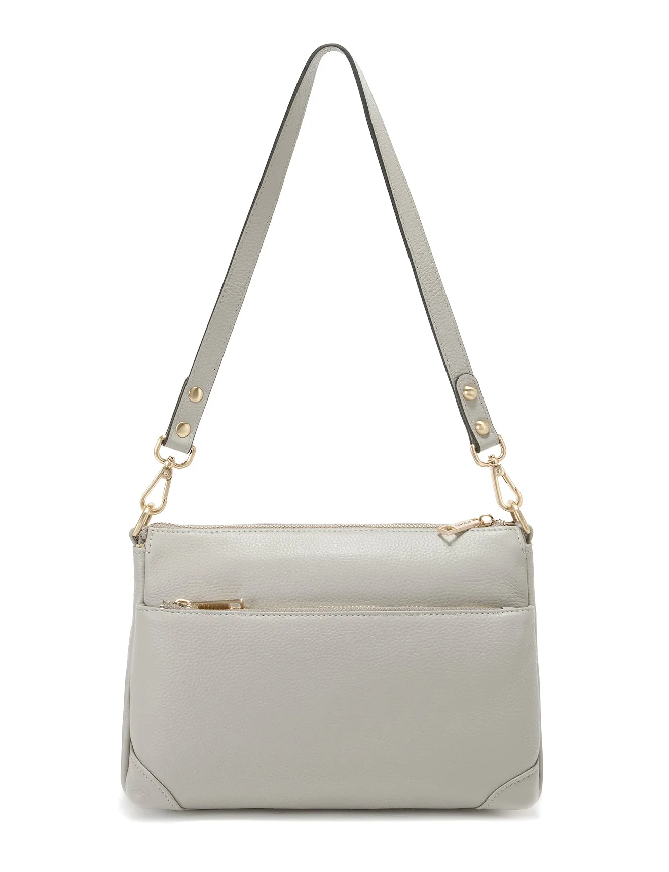 FAITH LEATHER CROSS BODY BAG- E1-0749-PEBBLE- SALE