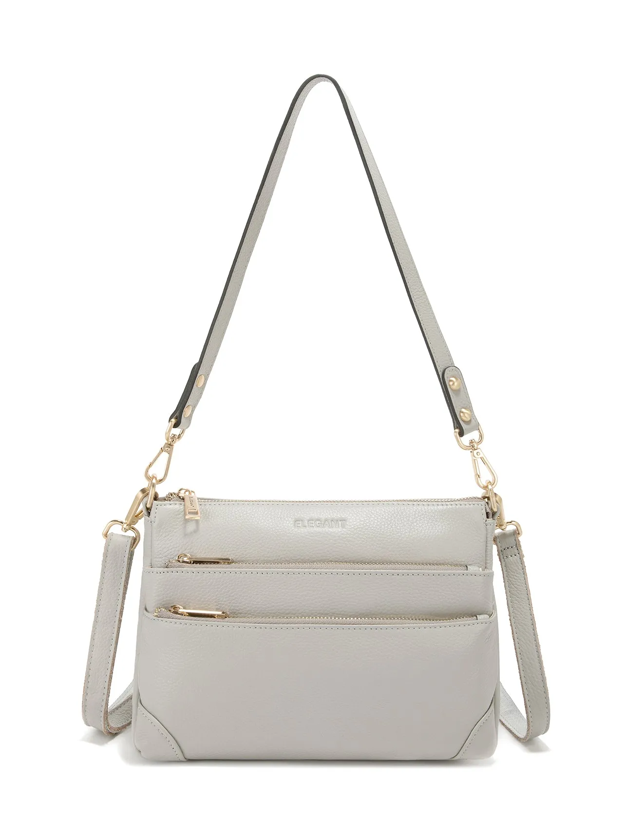 FAITH LEATHER CROSS BODY BAG- E1-0749-PEBBLE- SALE