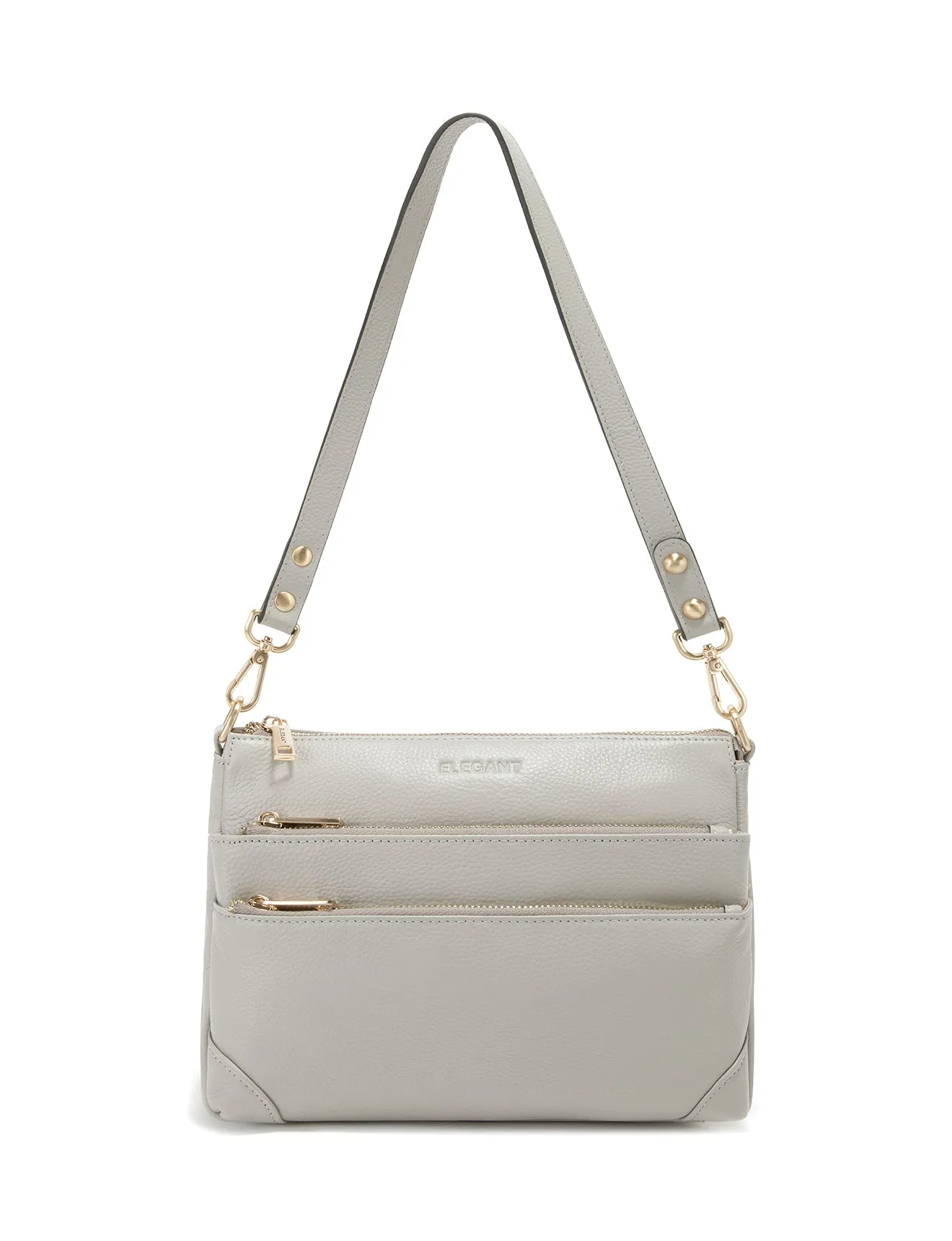 FAITH LEATHER CROSS BODY BAG- E1-0749-PEBBLE- SALE