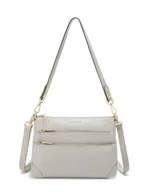 FAITH LEATHER CROSS BODY BAG- E1-0749-PEBBLE- SALE