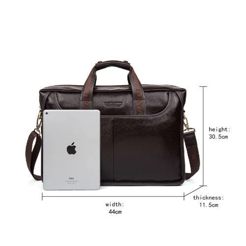 Fashion Genuine Leather Men Bag Famous Brand Shoulder Bag Messenger Bags Causal Handbag Laptop Briefcase Male