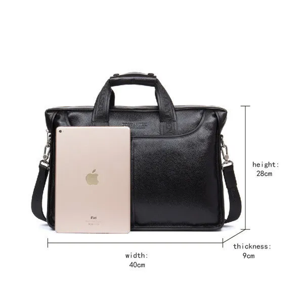 Fashion Genuine Leather Men Bag Famous Brand Shoulder Bag Messenger Bags Causal Handbag Laptop Briefcase Male