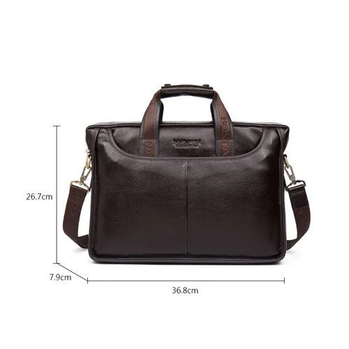 Fashion Genuine Leather Men Bag Famous Brand Shoulder Bag Messenger Bags Causal Handbag Laptop Briefcase Male