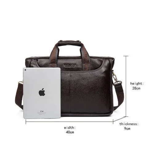 Fashion Genuine Leather Men Bag Famous Brand Shoulder Bag Messenger Bags Causal Handbag Laptop Briefcase Male