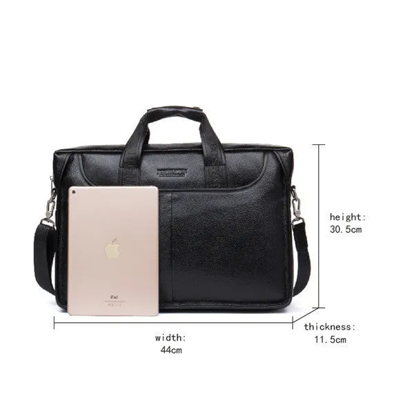 Fashion Genuine Leather Men Bag Famous Brand Shoulder Bag Messenger Bags Causal Handbag Laptop Briefcase Male