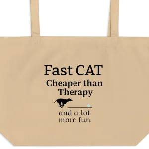 Fast CAT Cheaper Than Therapy X-Large Tote/ Shopping Bags