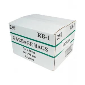 Garbage Trash Bags Regular 26" x 36" Black Box of 250