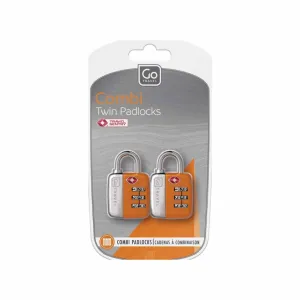 Go Travel TSA Combi Padlocks 2pk Orange