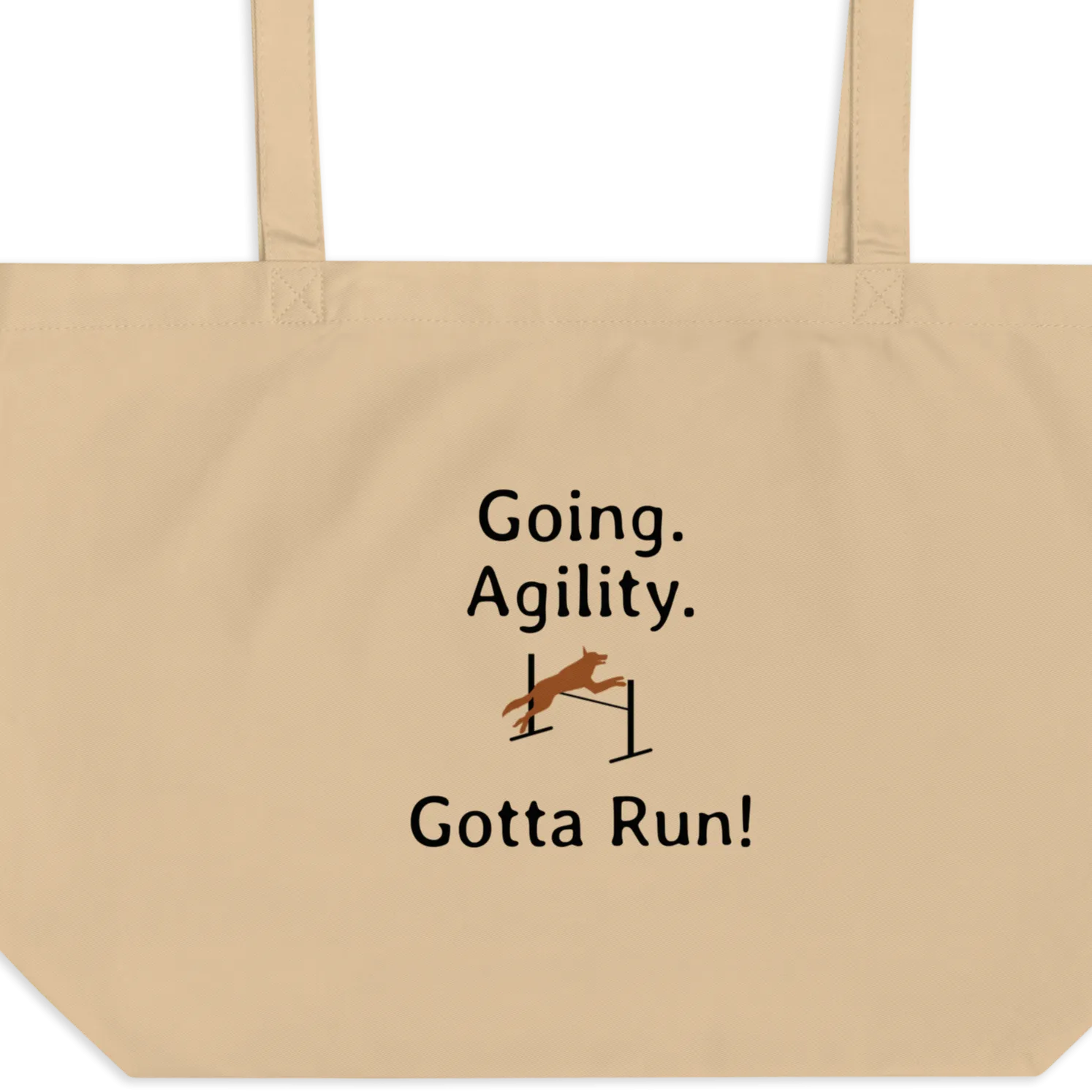 Going. Agility, Gotta Run X-Large Tote/ Shopping Bags