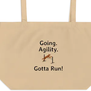 Going. Agility, Gotta Run X-Large Tote/ Shopping Bags