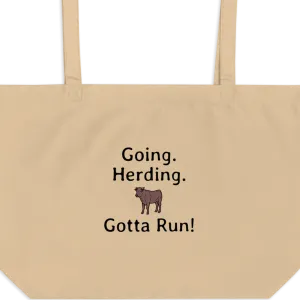 Going. Cattle Herding. Gotta Run X-Large Tote/ Shopping Bags