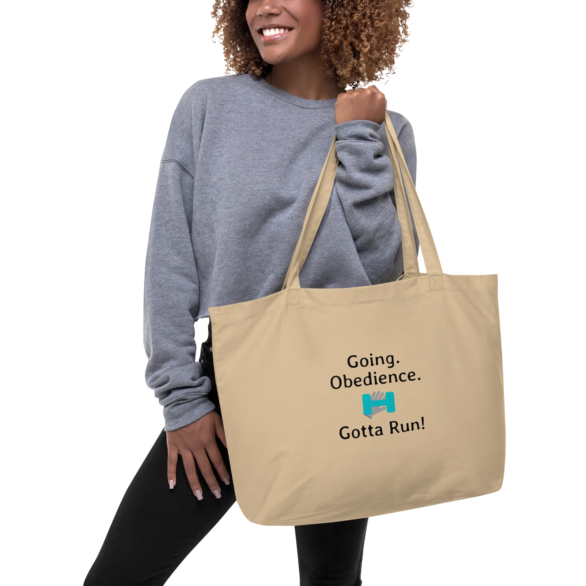 Going. Obedience. Gotta Run X-Large Tote/ Shopping Bags
