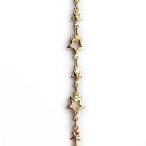 Gold Stars Link Chain by the Inch (#622)