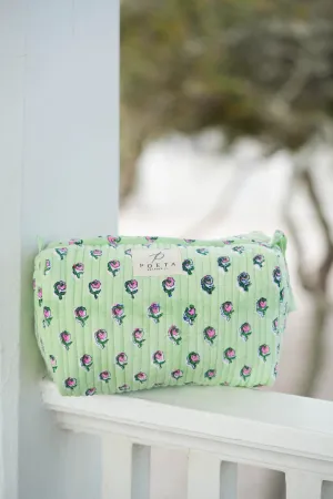 Green Daisy Cosmetic Bag