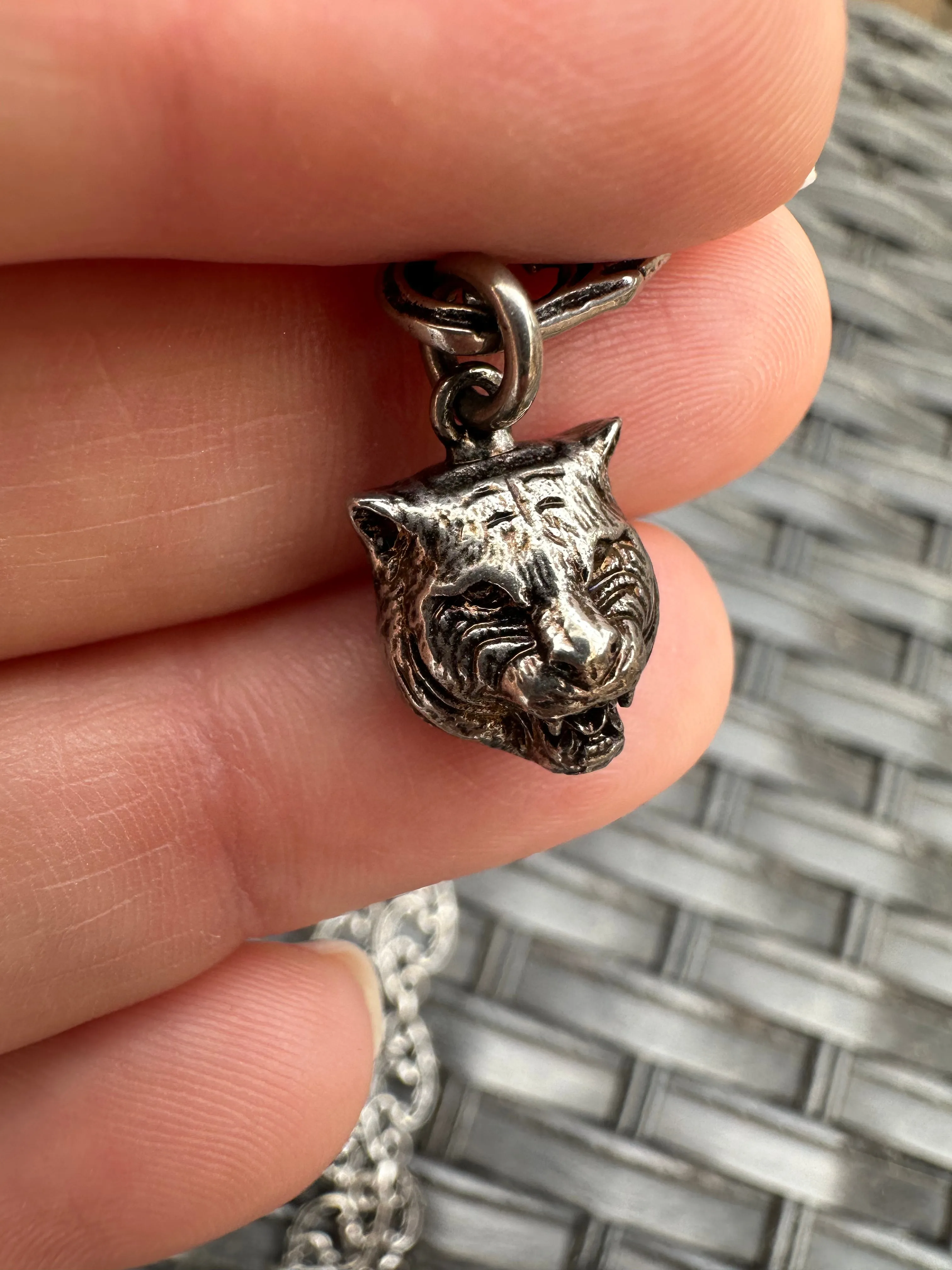 Gucci GG Marmont Crystal Necklace In Silver