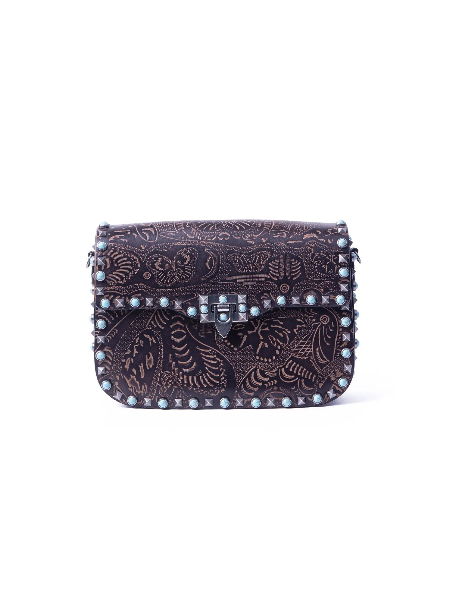 Guitar Rockstud Rolling Bag - Brown / Black