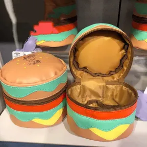Hamburger Cartoon Bucket Bag: High-Capacity, Waterproof Cosmetic Storage