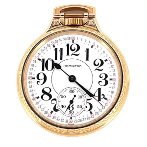 Hamilton Lancaster pocket watch 51mm White Charge Manual Steel Finish Pvd Gold Yellow 613212
