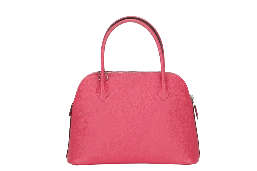 HERMES BOLIDE 27 (STAMP T) BUBBLEGUM PINK EPSOM LEATHER WITH STRAP, CARE CARD & DUST COVER